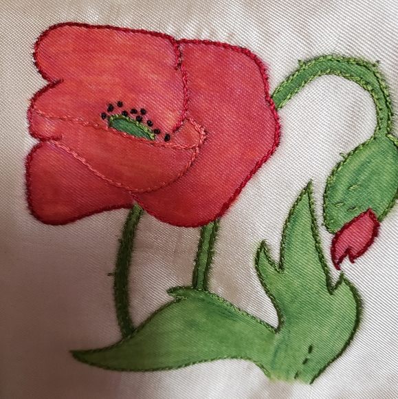 Beautiful satin quilt. Vintage from the 50s. Stored for years, unfinished. - Picture 15 of 17